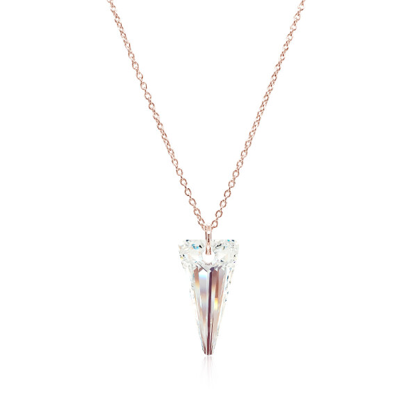 Crystal & Silver Halskette Spike Crystal Shimmer Silber Rosé
