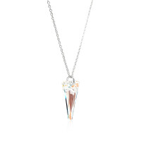 Crystal & Silver Halskette Spike Crystal Shimmer in Silber