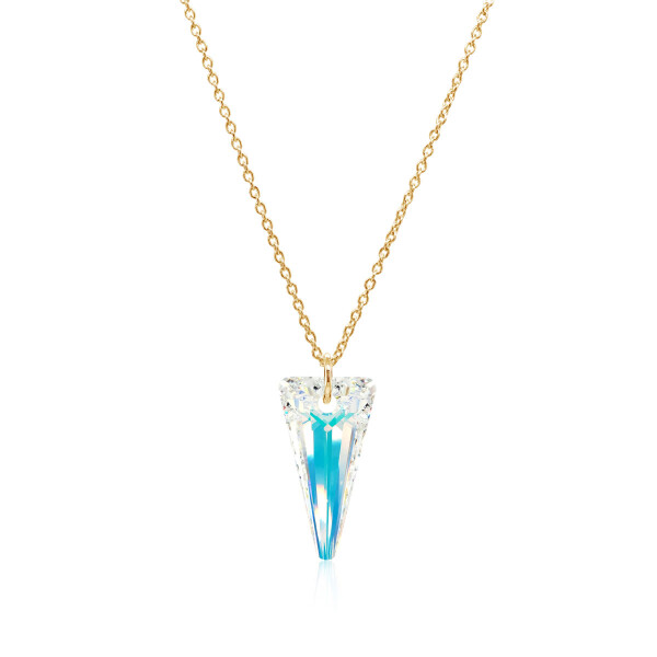 Crystal & Silver Halskette Spike Aurora Borealis Silber vergoldet
