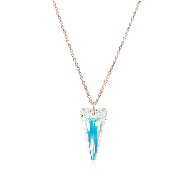 Crystal & Silver Halskette Spike Aurora Borealis Silber Rosé