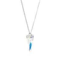 Crystal & Silver Halskette Spike Aurora Borealis in Silber