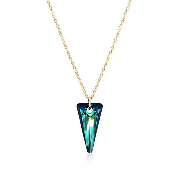Crystal & Silver Halskette Spike Bermuda Blue Silber vergoldet