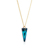 Crystal & Silver Halskette Spike Bermuda Blue Silber vergoldet