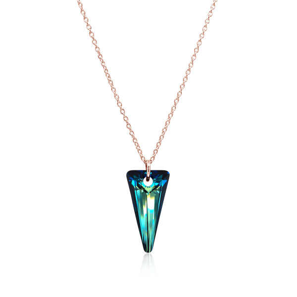 Crystal & Silver Halskette Spike Bermuda Blue Silber Rosé