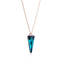 Crystal & Silver Halskette Spike Bermuda Blue Silber Rosé