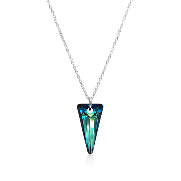 Crystal & Silver Halskette Spike Bermuda Blue in Silber