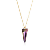 Crystal & Silver Halskette Spike Vitrail Light Silber vergoldet