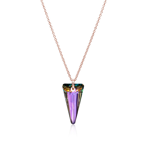 Crystal & Silver Halskette Spike Vitrail Light Silber Rosé