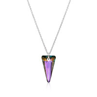 Crystal & Silver Halskette Spike Vitrail Light in Silber