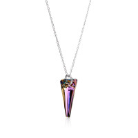 Crystal & Silver Halskette Spike Vitrail Light in Silber