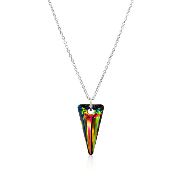Crystal & Silver Halskette Spike Vitrail Medium in Silber