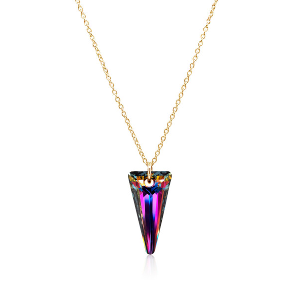 Crystal & Silver Halskette Spike Volcano Silber vergoldet