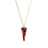 Crystal & Silver Halskette Spike Volcano Silber vergoldet