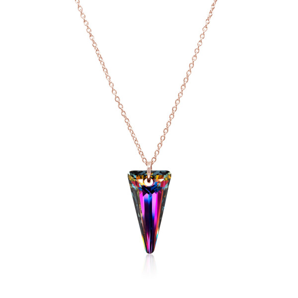Crystal & Silver Halskette Spike Volcano Silber Rosé