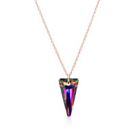 Crystal & Silver Halskette Spike Volcano Silber...