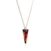 Crystal & Silver Halskette Spike Volcano Silber Rosé