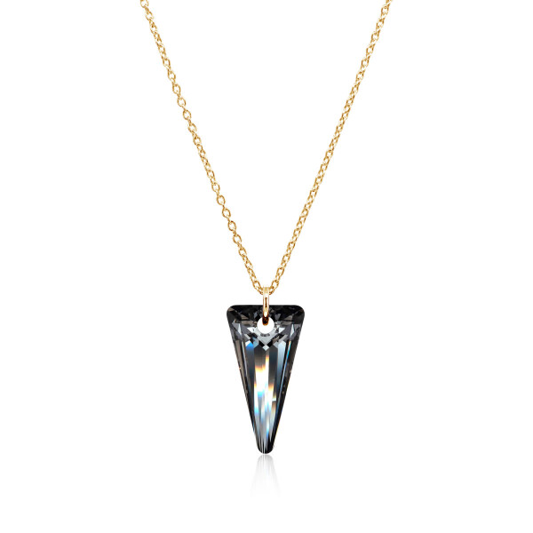 Crystal & Silver Halskette Spike Silver Night Silber vergoldet