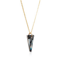 Crystal & Silver Halskette Spike Silver Night Silber vergoldet