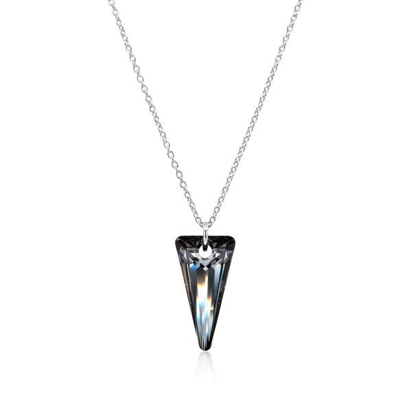 Crystal & Silver Halskette Spike Silver Night in Silber
