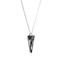 Crystal & Silver Halskette Spike Silver Night in Silber