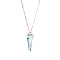 Crystal & Silver Halskette Spike Blue Shade Silber Rosé