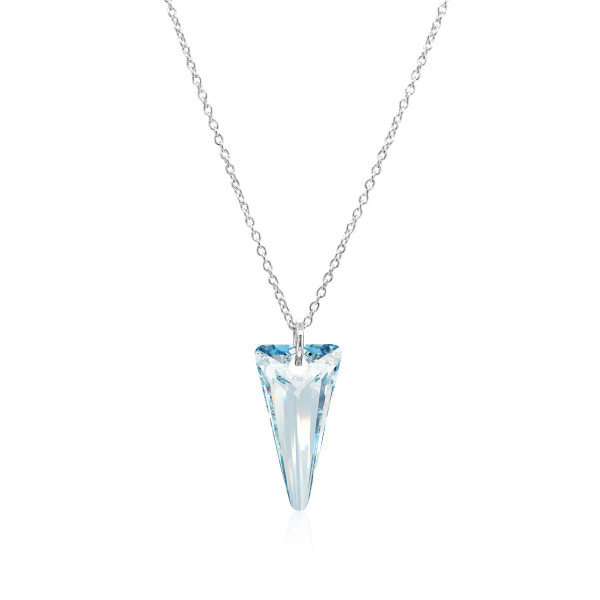 Crystal & Silver Halskette Spike Blue Shade in Silber
