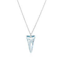 Crystal & Silver Halskette Spike Blue Shade in Silber