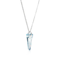 Crystal & Silver Halskette Spike Blue Shade in Silber
