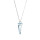 Crystal & Silver Halskette Spike Blue Shade in Silber