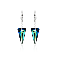 Crystal &amp; Silver Pendel-Ohrh&auml;nger Spike in...