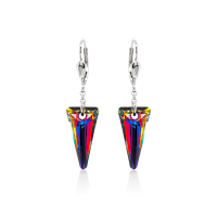 Crystal & Silver Pendel-Ohrhänger Spike in versch. Farben