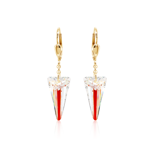 Crystal & Silver Pendel-Ohrhänger Spike Crystal Shimmer Silber vergoldet
