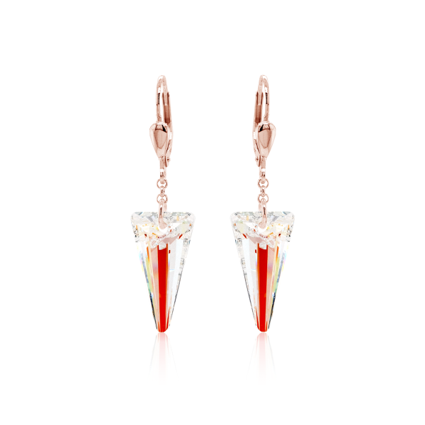 Crystal & Silver Pendel-Ohrhänger Spike Crystal Shimmer Silber Rosé