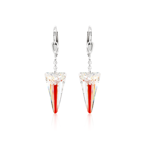 Crystal & Silver Pendel-Ohrhänger Spike Crystal Shimmer in Silber