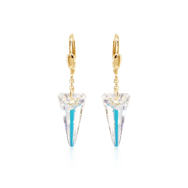 Crystal & Silver Pendel-Ohrhänger Spike Aurora Borealis Silber vergoldet