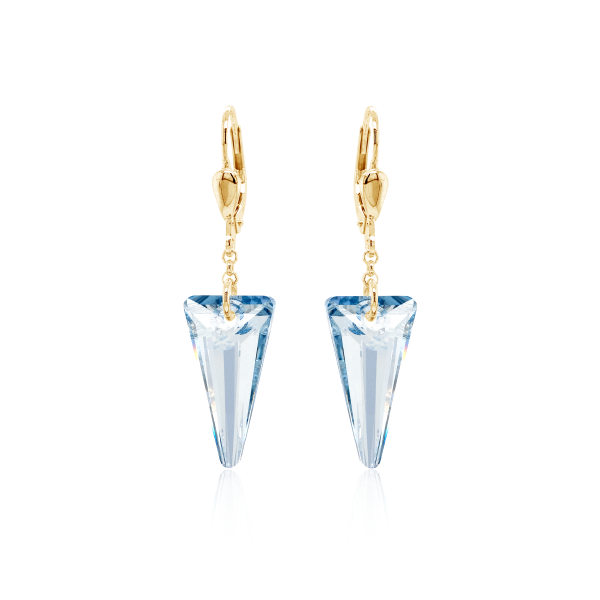 Crystal & Silver Pendel-Ohrhänger Spike Blue Shade Silber vergoldet