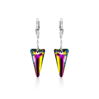 Crystal & Silver Pendel-Ohrhänger Spike Vitrail...