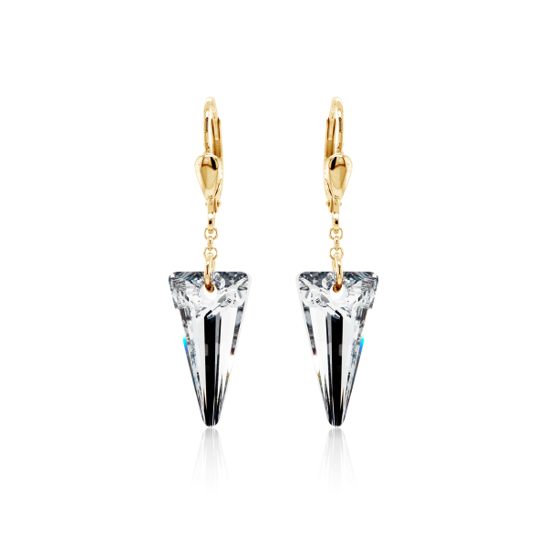 Crystal & Silver Pendel-Ohrhänger Spike Argent Light Silber vergoldet