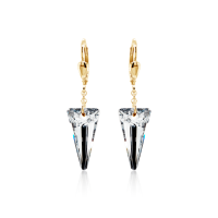 Crystal & Silver Pendel-Ohrhänger Spike Argent...