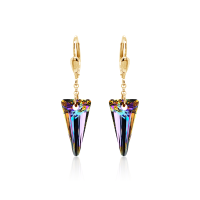 Crystal & Silver Pendel-Ohrhänger Spike Vitrail...