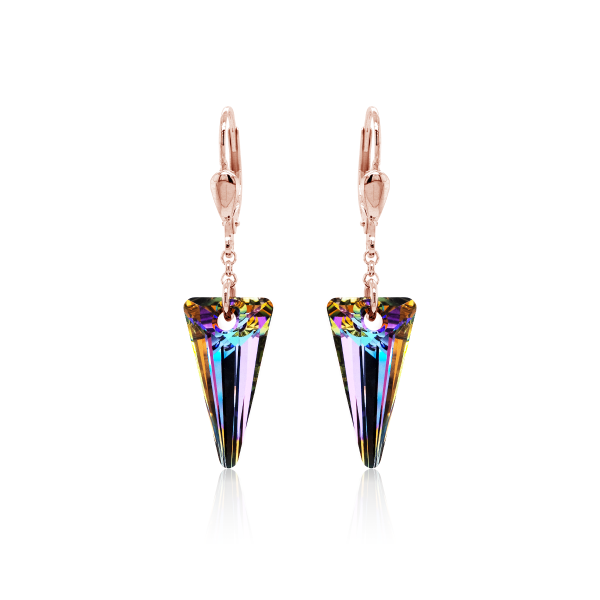 Crystal & Silver Pendel-Ohrhänger Spike Vitrail Light Silber Rosé