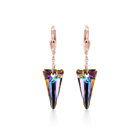 Crystal & Silver Pendel-Ohrhänger Spike Vitrail...