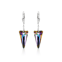 Crystal & Silver Pendel-Ohrhänger Spike Vitrail...