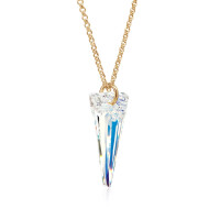 Crystal & Silver Halskette Spike Aurora Borealis Silber vergoldet