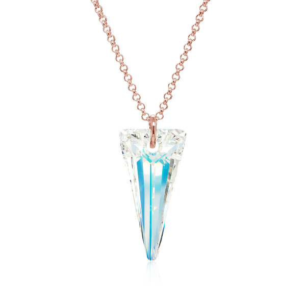 Crystal & Silver Halskette Spike Aurora Borealis Silber Rosé