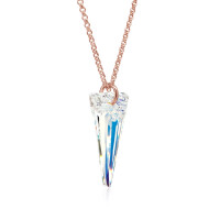 Crystal & Silver Halskette Spike Aurora Borealis Silber Rosé