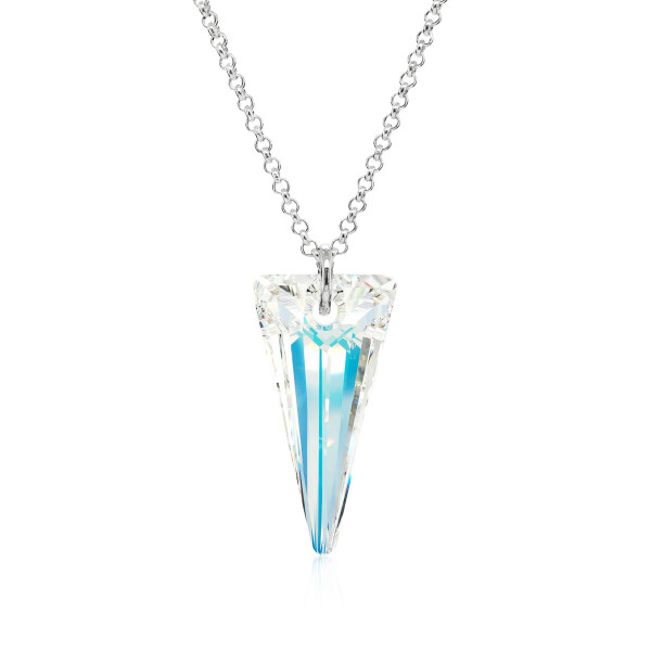 Crystal & Silver Halskette Spike Aurora Borealis in Silber
