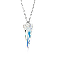 Crystal & Silver Halskette Spike Aurora Borealis in Silber