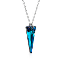 Crystal & Silver Halskette Spike Bermuda Blue in Silber