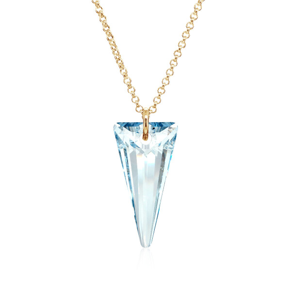 Crystal & Silver Halskette Spike Blue Shade Silber vergoldet